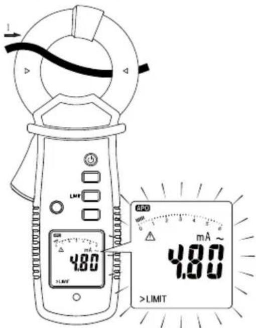Amprobe ALC110 - Affichage lorsque la limite est dépassée : - 1