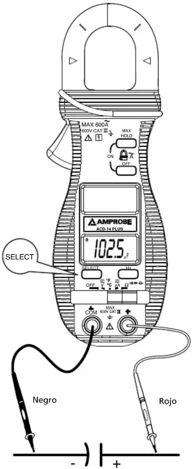 Amprobe ACD14 TRMSPLUS - Medición de capacitancia - 1