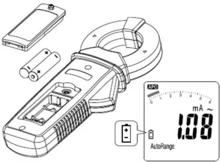 Amprobe AC50A - REEMPLAZO DE LAS PILAS - 1