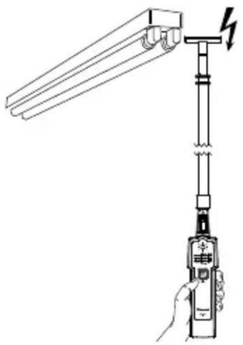 Amprobe LT10 - Do not touch the energized bare parts with the antenna. Test on energized insulated parts or insulated wires only. - 1