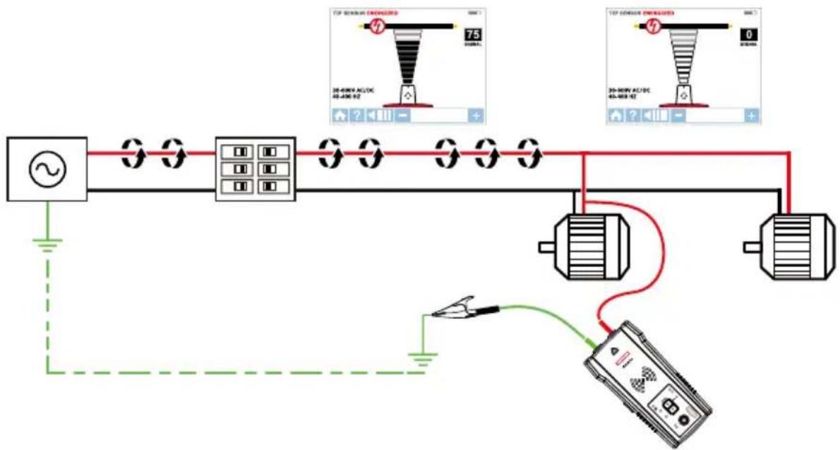 Amprobe AT8030 - Tracing Energized Wires Connecting Transmitter test leads - 2