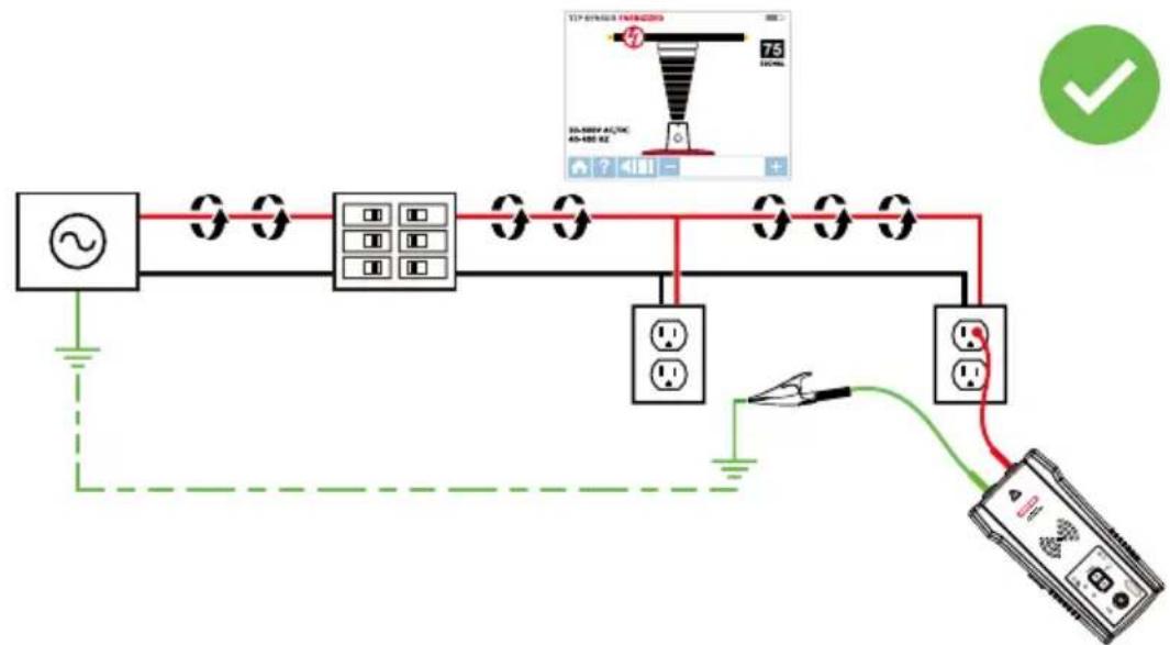 Amprobe AT8030 - Éviter les problèmes d'annulation du signal avec un raccordement à la terre séparé - 2