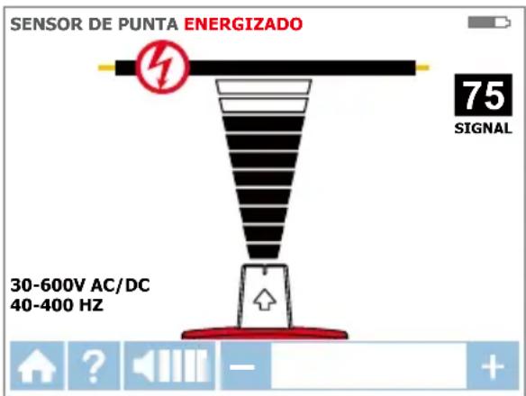 Amprobe AT8030 - Uso del receptor AT-8000-R en el modo SENSOR DE PUNTA energizado ^4 - 1