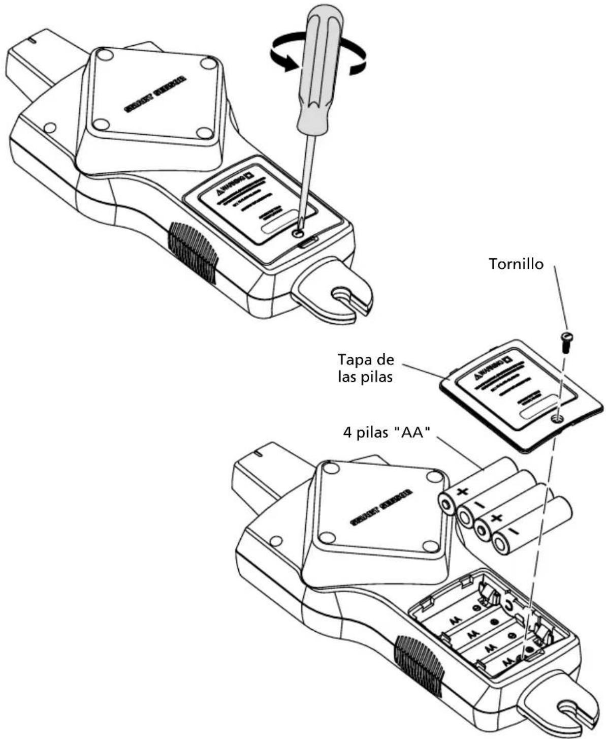 Amprobe AT8030 - Cambio de las pilas del receptor - 1