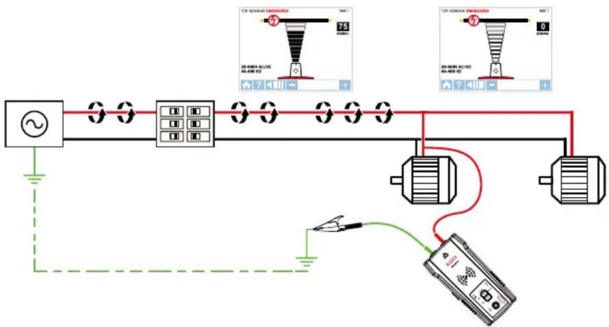 Amprobe AT8020 - Tracing Energized Wires Connecting Transmitter test leads - 2