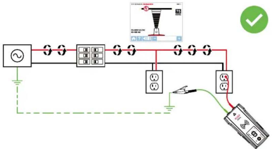 Amprobe AT8020 - como evitar problemas de cancelacion de senal con una connexion a tierra independiente - 2