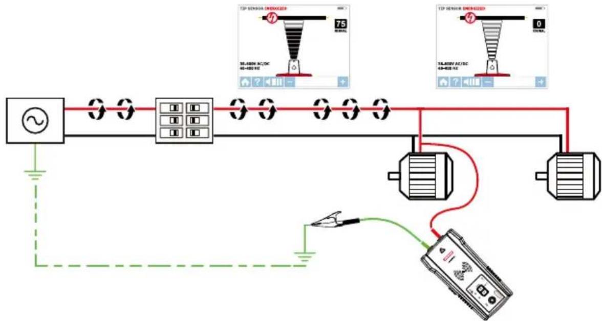 Amprobe AT8020 - Conexión de los terminales de prueba - 1