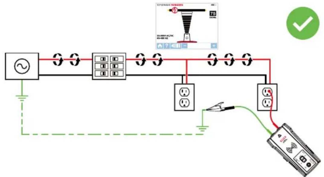 Amprobe AT8020 - Éviter les problèmes d'annulation du signal avec un raccordement à la terre séparé - 2