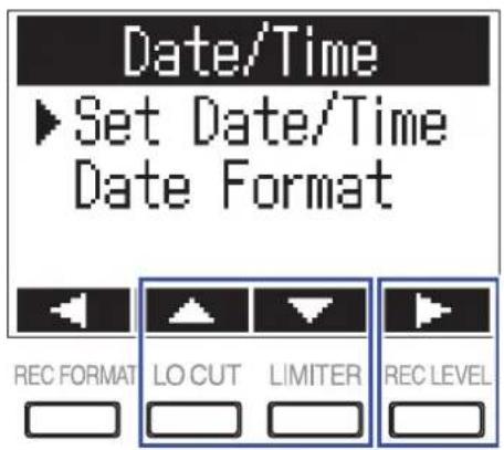 ZOOM F1 - Réglage de la date et de l'heure - 3