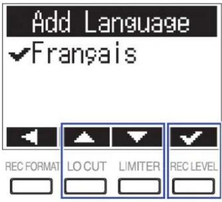 ZOOM F1 - Réglage de la langue - 6