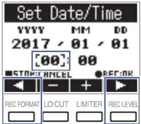 ZOOM F1 - Réglage de la date et de l'heure - 4