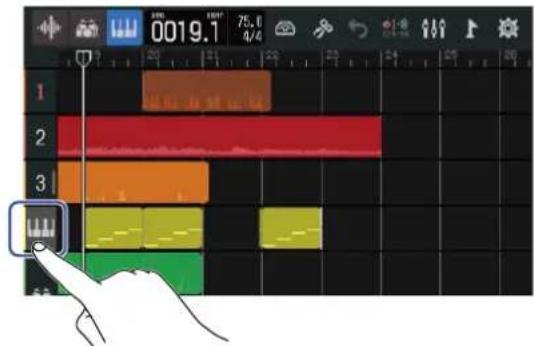 ZOOM R20 - Ouverture de l'écran Piano Roll (clavier vertical) - 1