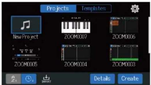 ZOOM R20 - Ouverture de projets - 4