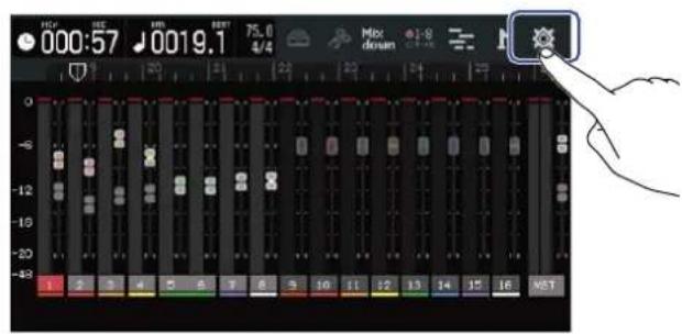 ZOOM R20 - Ouverture du menu Project Option (options de projet) - 2
