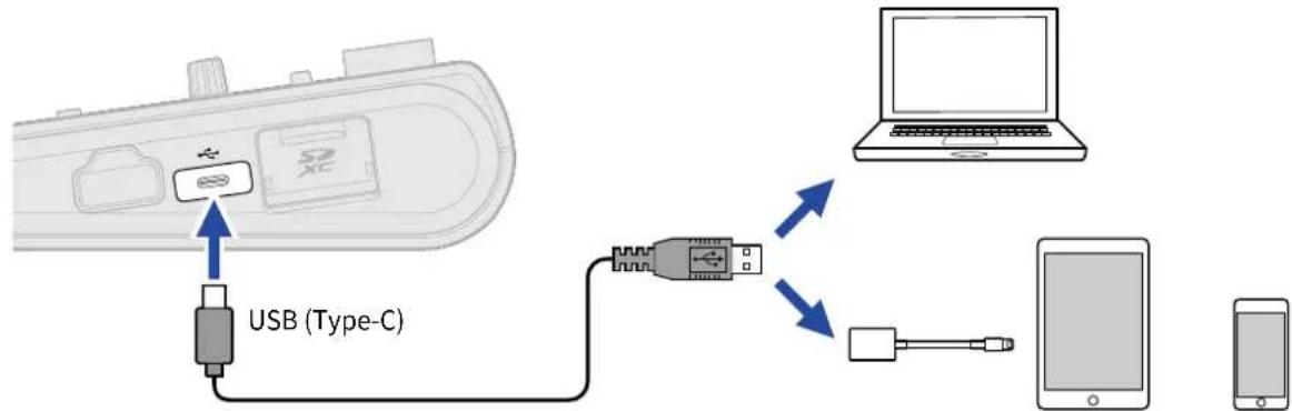 ZOOM R20 - Connexion d'ordinateurs, de smartphones et de tablettes - 5