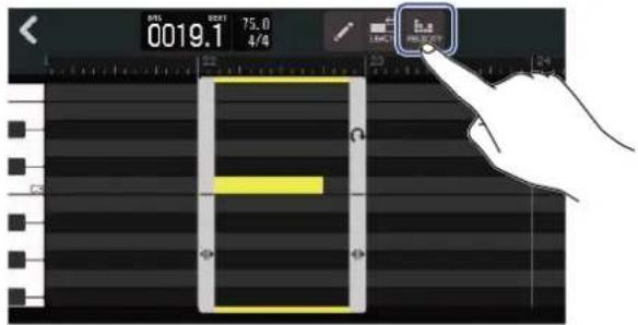 ZOOM R20 - Dans l'écran Piano Roll, touchez - 2