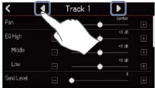 ZOOM R20 - Ouverture des écrans Track Settings (réglages de piste) - 3
