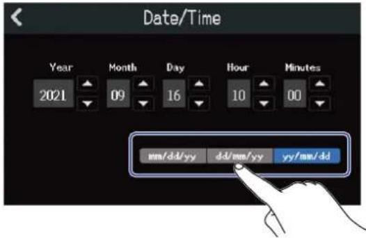 ZOOM R20 - Réglage de la date et de l'heure - 4