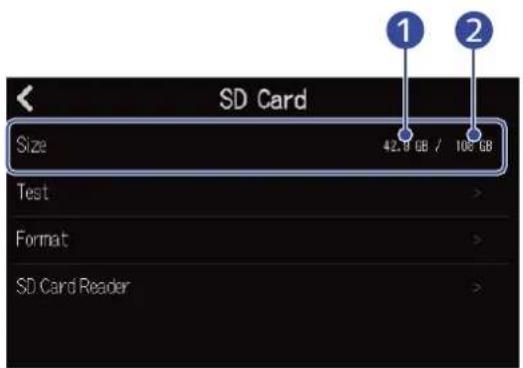 ZOOM R20 - Contrôle des informations de carte SD - 3