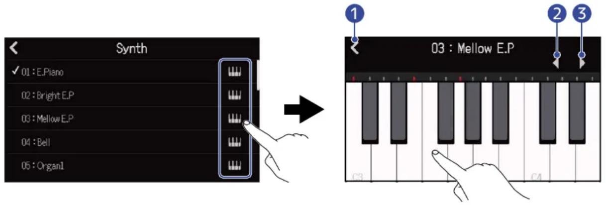 ZOOM R20 - Touchez pour vérifier le son d'un synthé. - 1