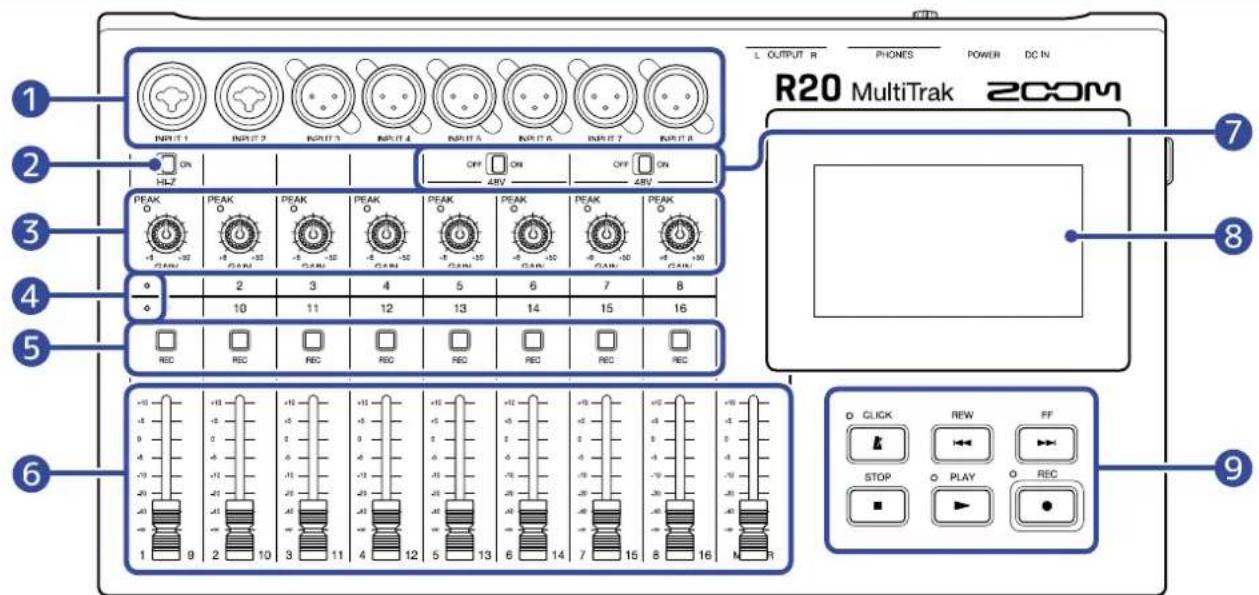 ZOOM R20 - Face supérieure - 1