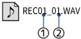 ZOOM R20 - Fichiers audio enregistrés pour chaque piste - 1