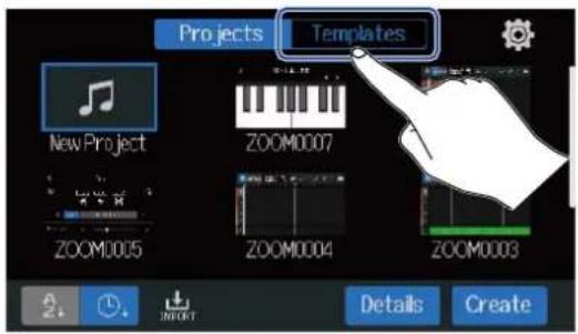 ZOOM R20 - Création de nouveaux projets à partir de modèles - 1