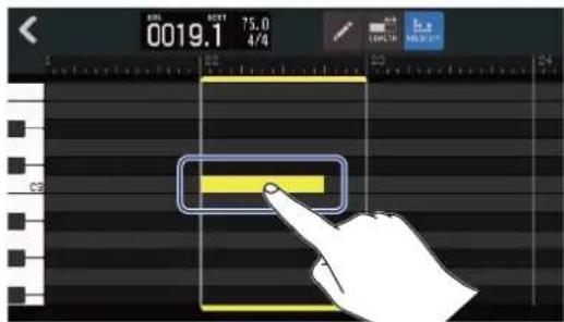 ZOOM R20 - Touchez la note dont vous voulez régler la dynamique. - 1