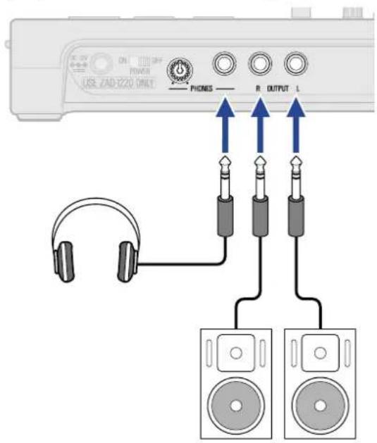 ZOOM R20 - Connexion de dispositifs de sortie - 1
