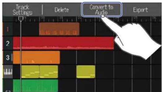 ZOOM R20 - Conversion d'une piste de synthé en piste audio - 2