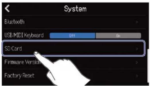 ZOOM R20 - Contrôle des informations de carte SD - 2