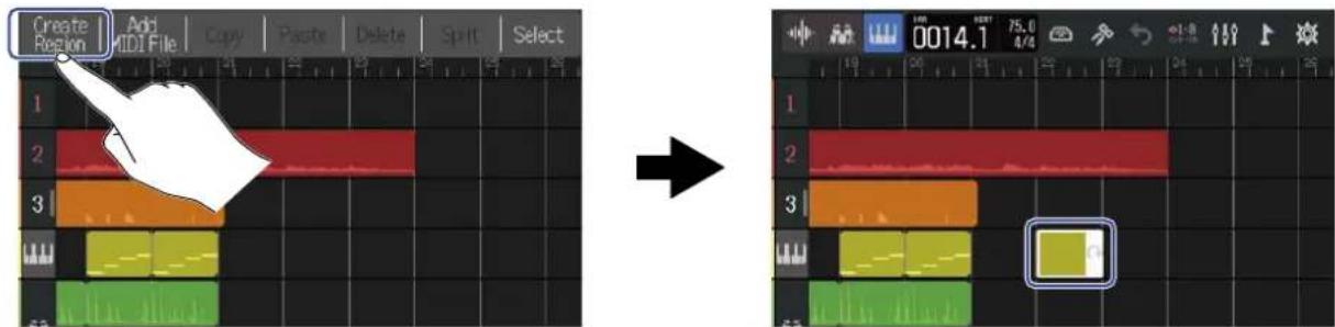 ZOOM R20 - Création de régions de piste de synthé vides (piste de synthé uniquement) - 2