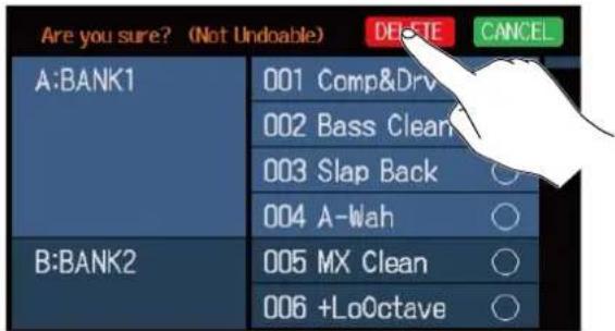 ZOOM B6 - Touchez DELETE (supprimer). - 1