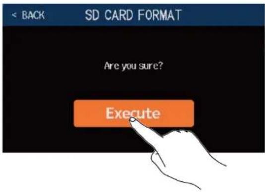 ZOOM B6 - Touchez Execute (exécuter). Cela formate la carte SD. - 1