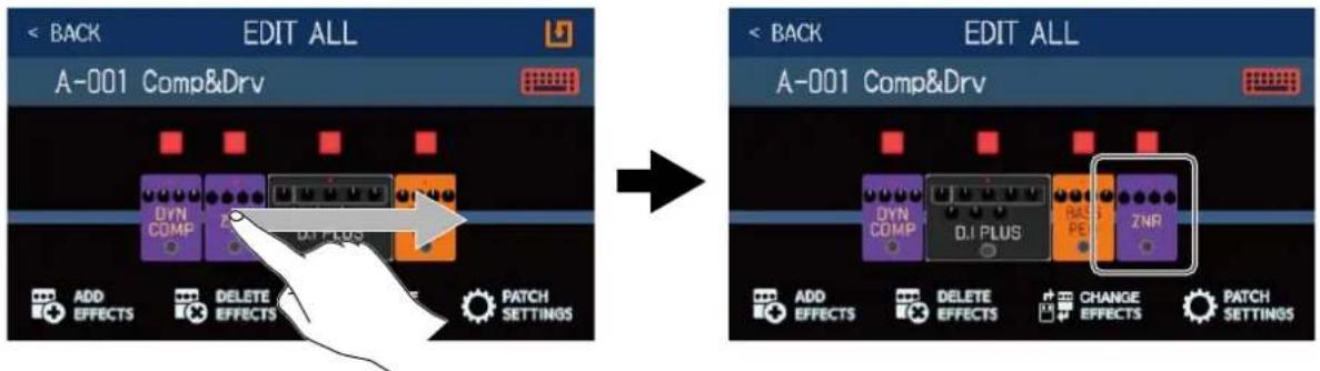ZOOM B6 - Changement de l'ordre des effets - 1