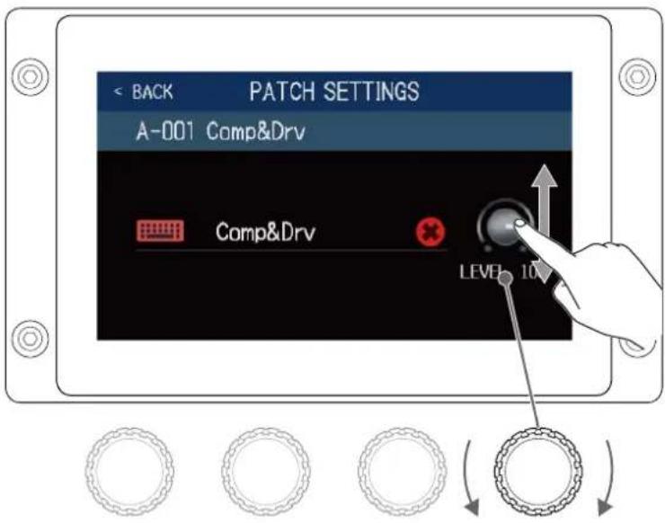 ZOOM B6 - Réglage du niveau de la mémoire de patch - 1