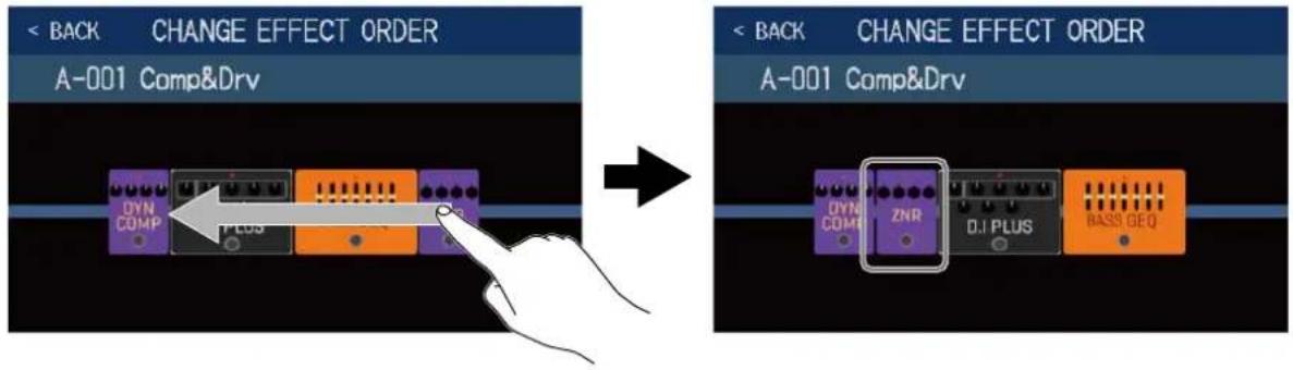 ZOOM B6 - Changement de l'ordre des effets - 1
