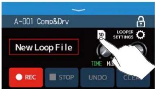ZOOM B6 - Touchez SD en écran de contrôle du looper. (→ Utiliser le looper en jouant) - 1