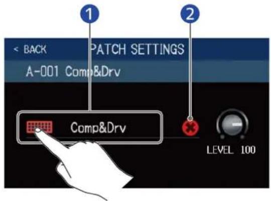 ZOOM B6 - Changement des noms de mémoires de patch - 1