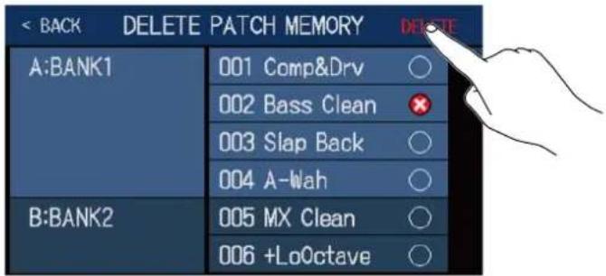ZOOM B6 - Touchez DELETE (supprimer). - 1