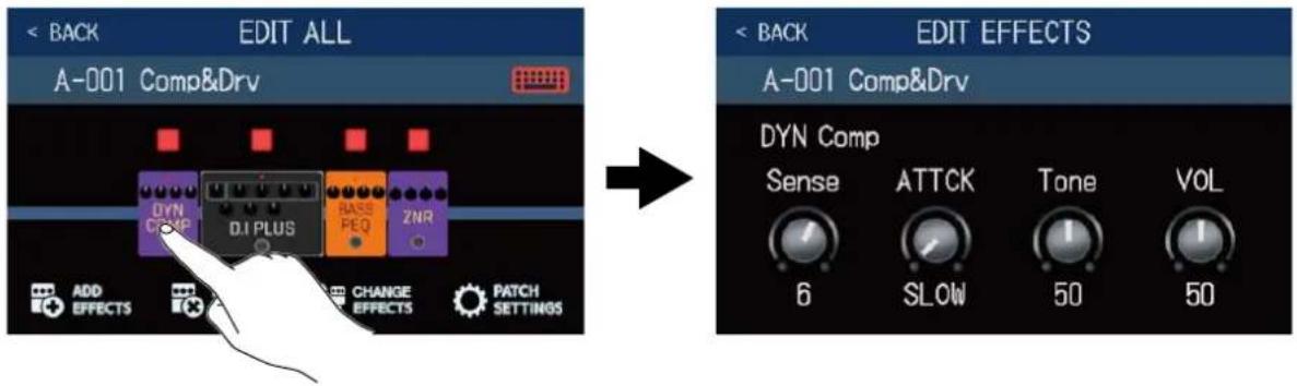ZOOM B6 - Réglage des effets - 1