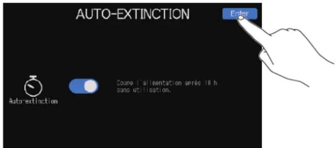 ZOOM PodTrak P8 - Réglage de la fonction d'extinction automatique - 3