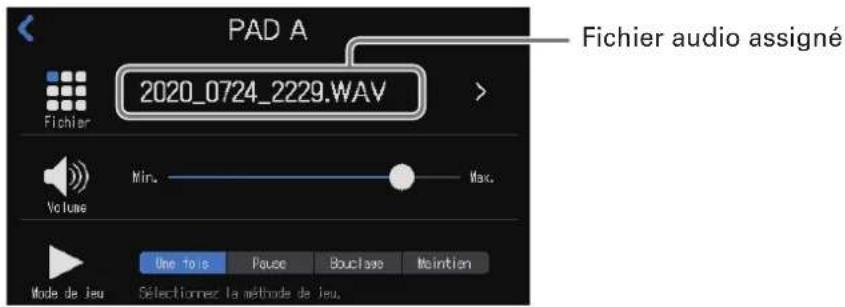 ZOOM PodTrak P8 - Touchez le fichier audio que vous souhaitez assigner. - 2