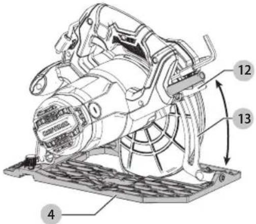 Craftsman CMES510 - Réglage de la profondeur de coupe (Fig. F) - 1