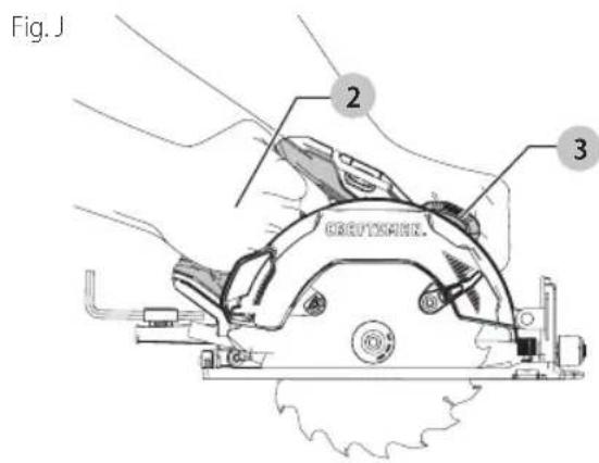 Craftsman CMES510 - Position correcte des mains (Fig. J) - 1