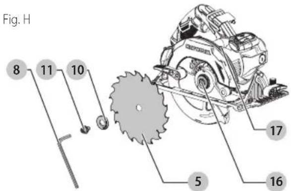 Craftsman CMES510 - Installing the Blade (Fig. H) - 1