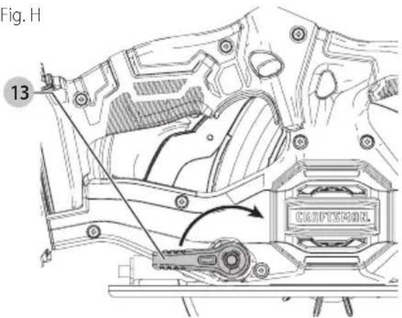 Craftsman CMCS500 - Ajuste de la Profundidad de Corte (Fig. H-J) - 1