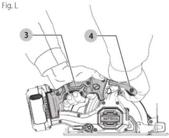 Craftsman CMCS500 - Position correcte des mains (Fig. L) - 1