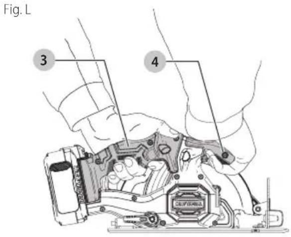 Craftsman CMCS500 - Posicion Adecka de las Manos (Fig. L) - 1