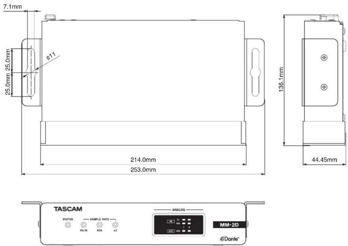 TASCAM MM2D - Dimensional drawings / Dessins avec cotes / Esquema de dimensiones / Maßzeichnungen / Dimensioni / 寸法図 - 2